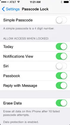 IOS Erase Data
