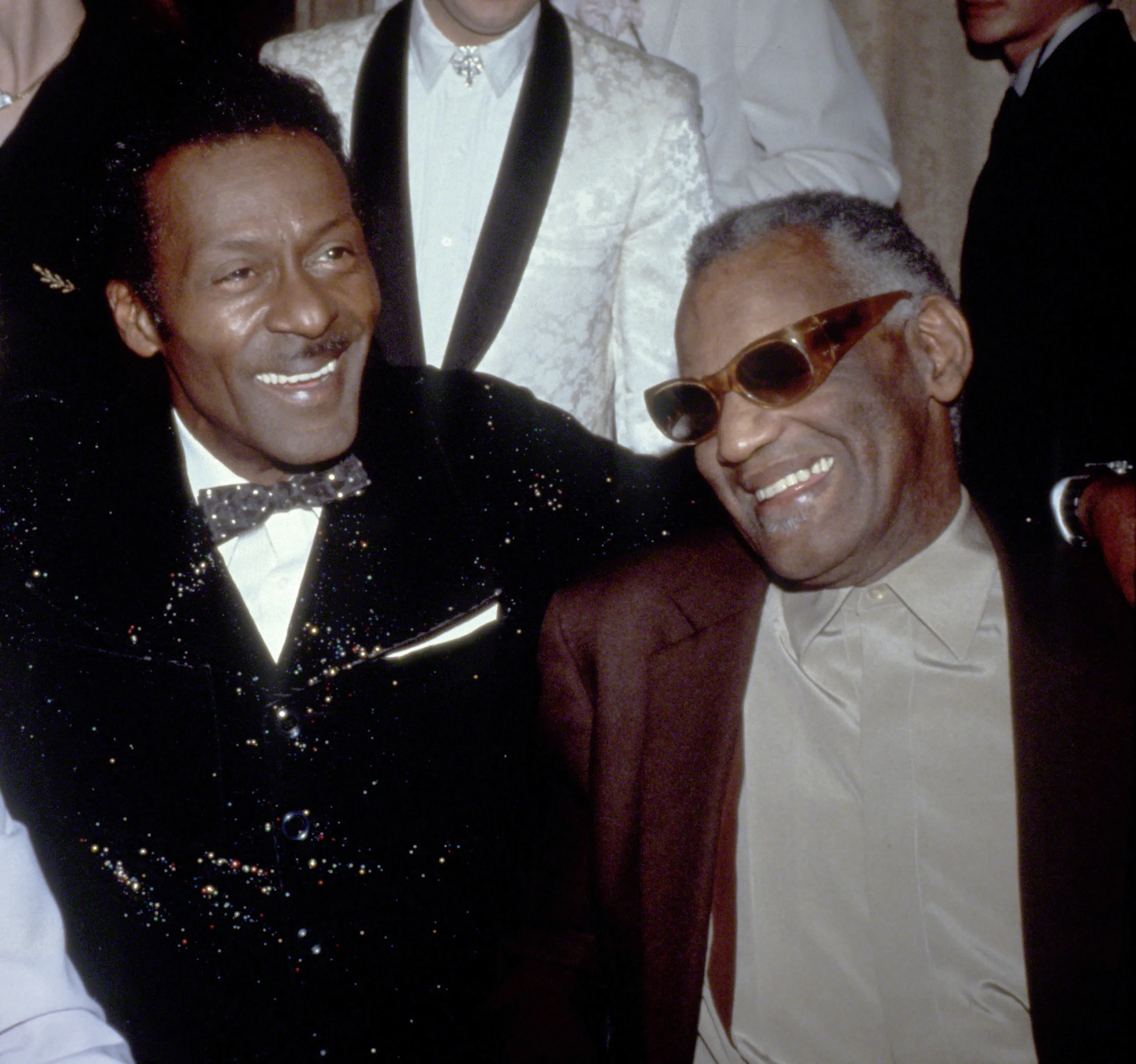 Jerry Lee Lewis, Chuck Berry and Ray Charles attend the 1986 Rock n Roll Hall of Fame Induction Ceremony circa 1986 in New York City.