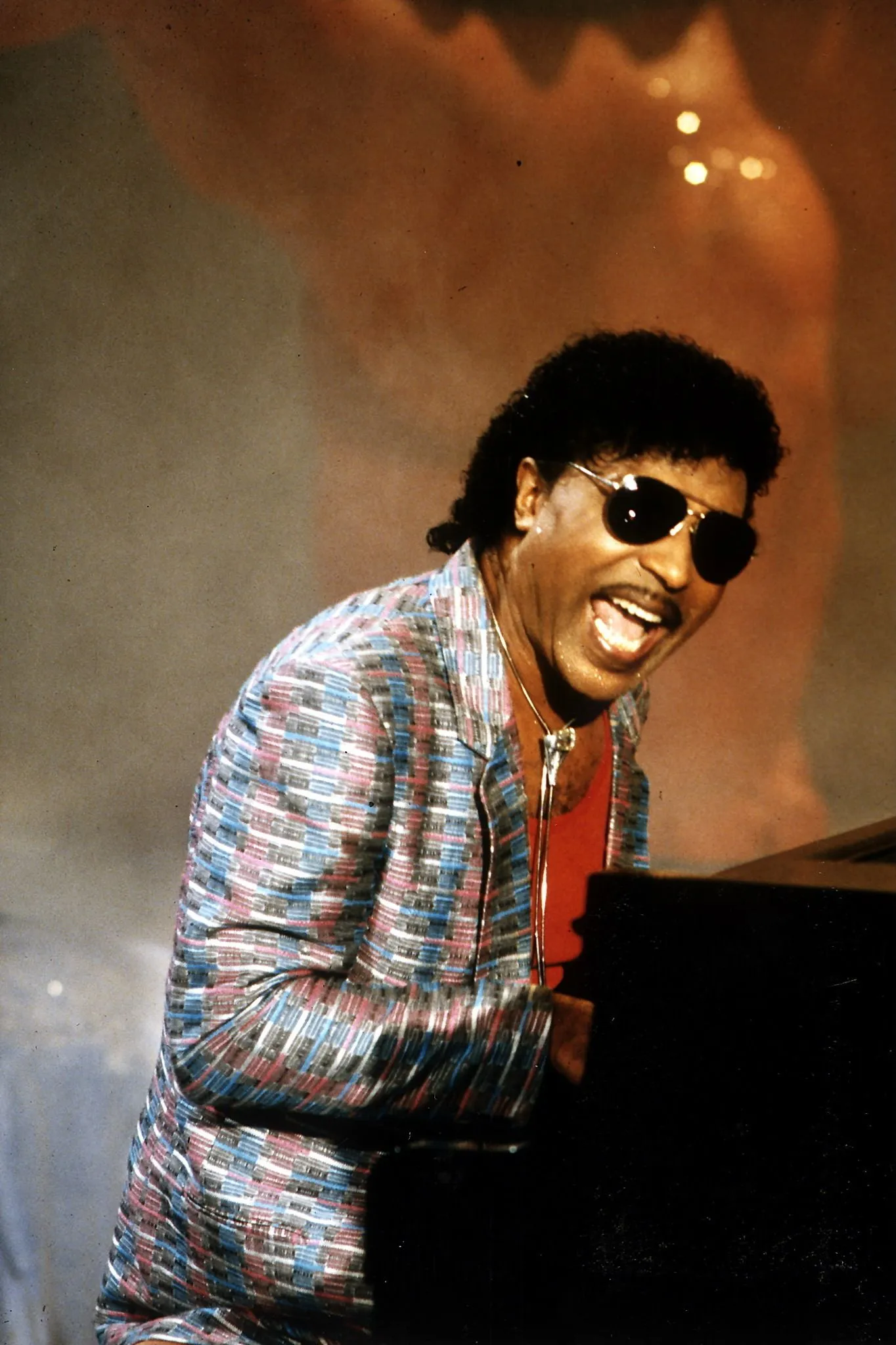 Little Richard, the influential rock and roll pioneer, performing live in December 1986