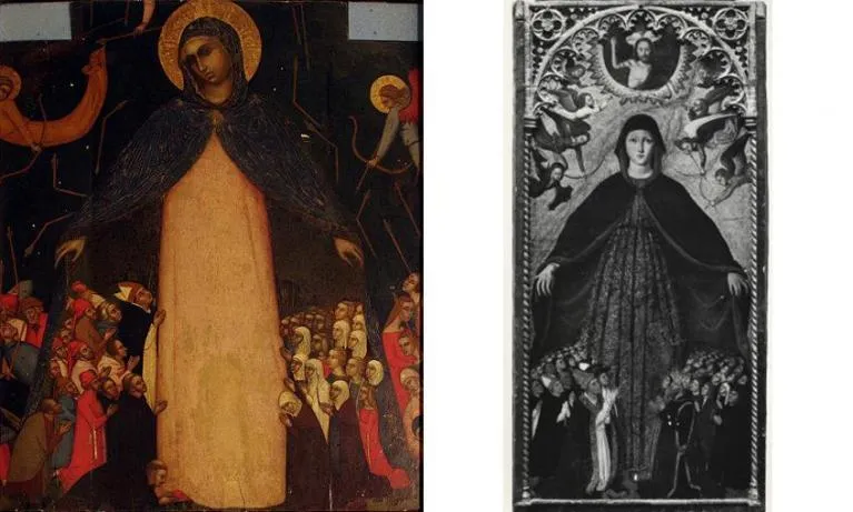 Ludovico Brea's Madonna della Misericordia depicts angels firing plague-bearing arrows.
