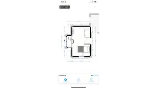 MagicPlan interface showing a bedroom layout