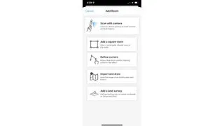 MagicPlan interface showing how to add a room