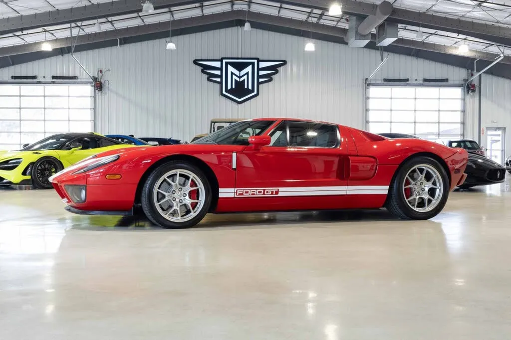 Mark IV Red 2006 Ford GT supercar on display