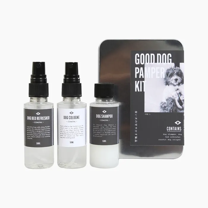 Men’s Society Good Dog Pamper Kit, a luxurious grooming gift set for dog dads and their pets