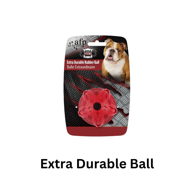 Mighty Rex Extra Durable Ball, a treat-dispensing fetch toy