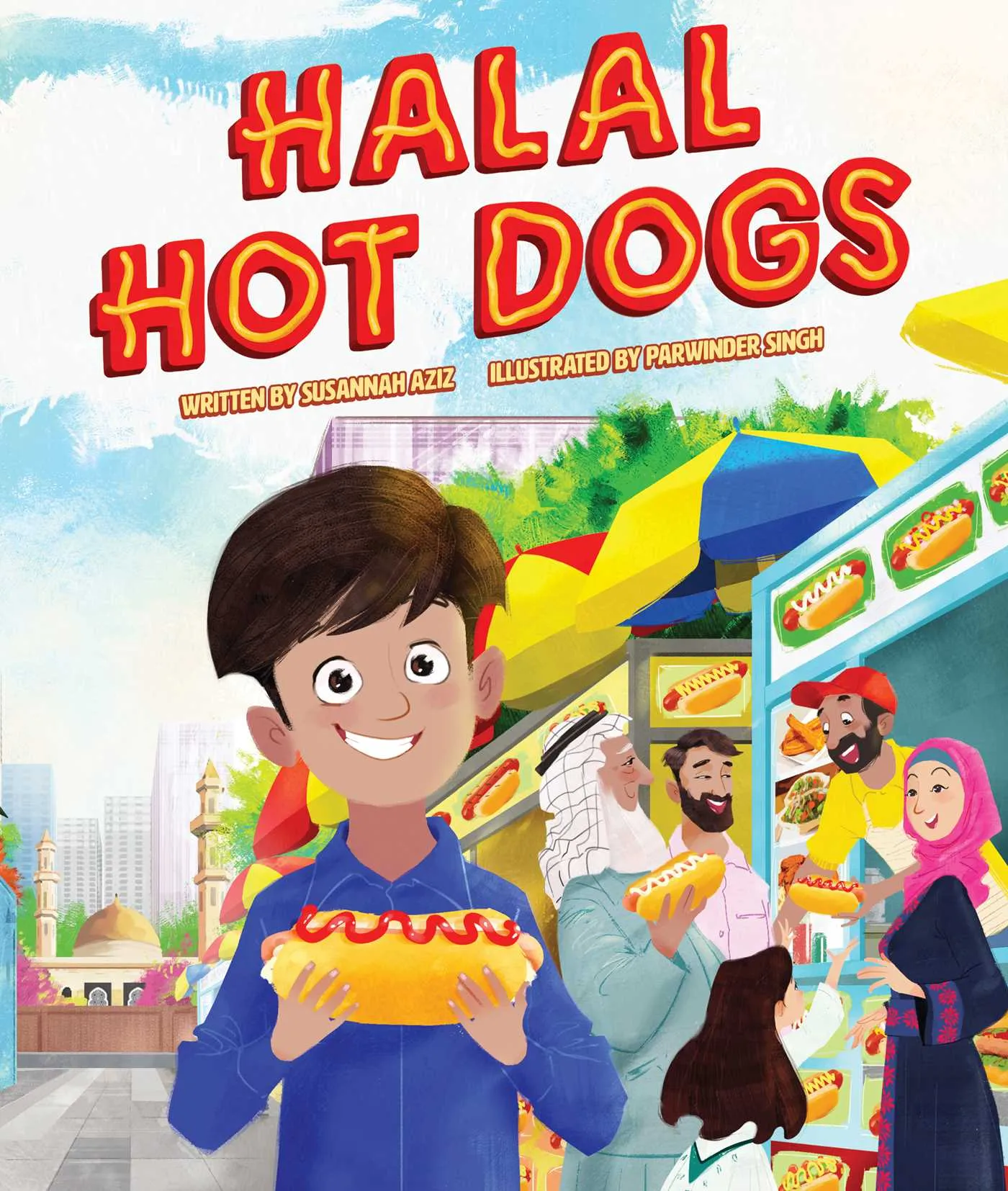 Musa Ahmed Abdul Aziz Moustafa Abdel Salam with a plate of hot dogs