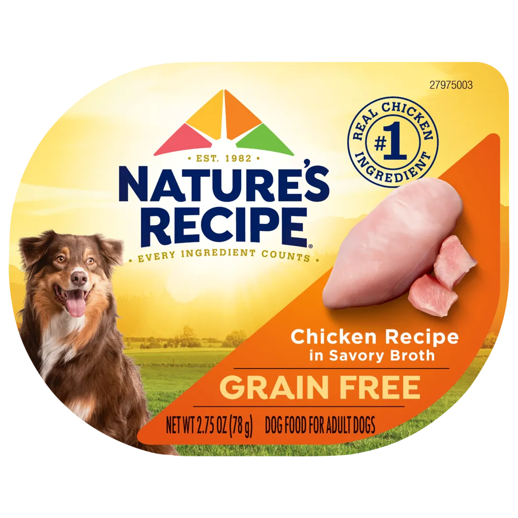 Nature's Recipe Grain-Free Chicken Wet Dog Food Tray