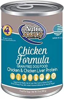 NutriSource Grain-Free Chicken Wet Dog Food can, for dogs who benefit from wet food for weight control