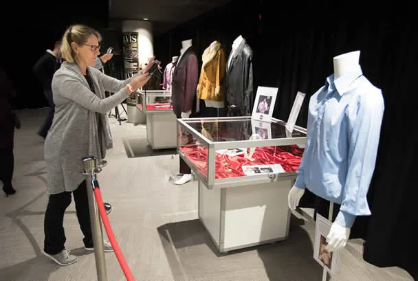 Official Elvis Presley Museum artifacts displayed at the 'Jungle Room' VIP package event