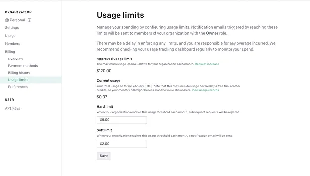 OpenAI Usage Limits
