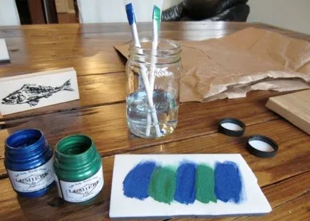 Paint stamp ink for hemp dog collar