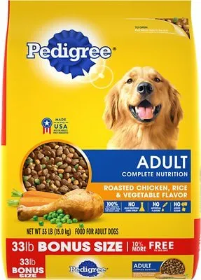 Pedigree Adult Complete Nutrition Roasted Chicken, Rice and Vegetable Flavor Dry Dog Food