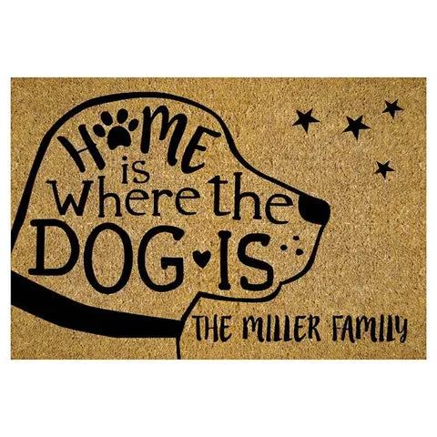Personalized dog lover welcome mat