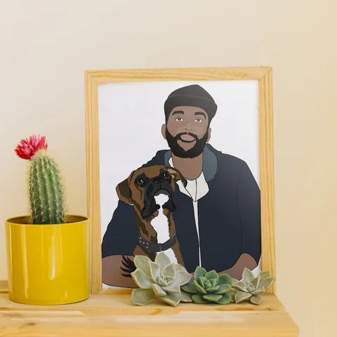 Personalized Pet and Owner Portrait