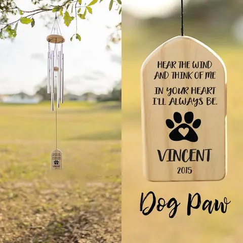 Personalized wind chime with dog's name