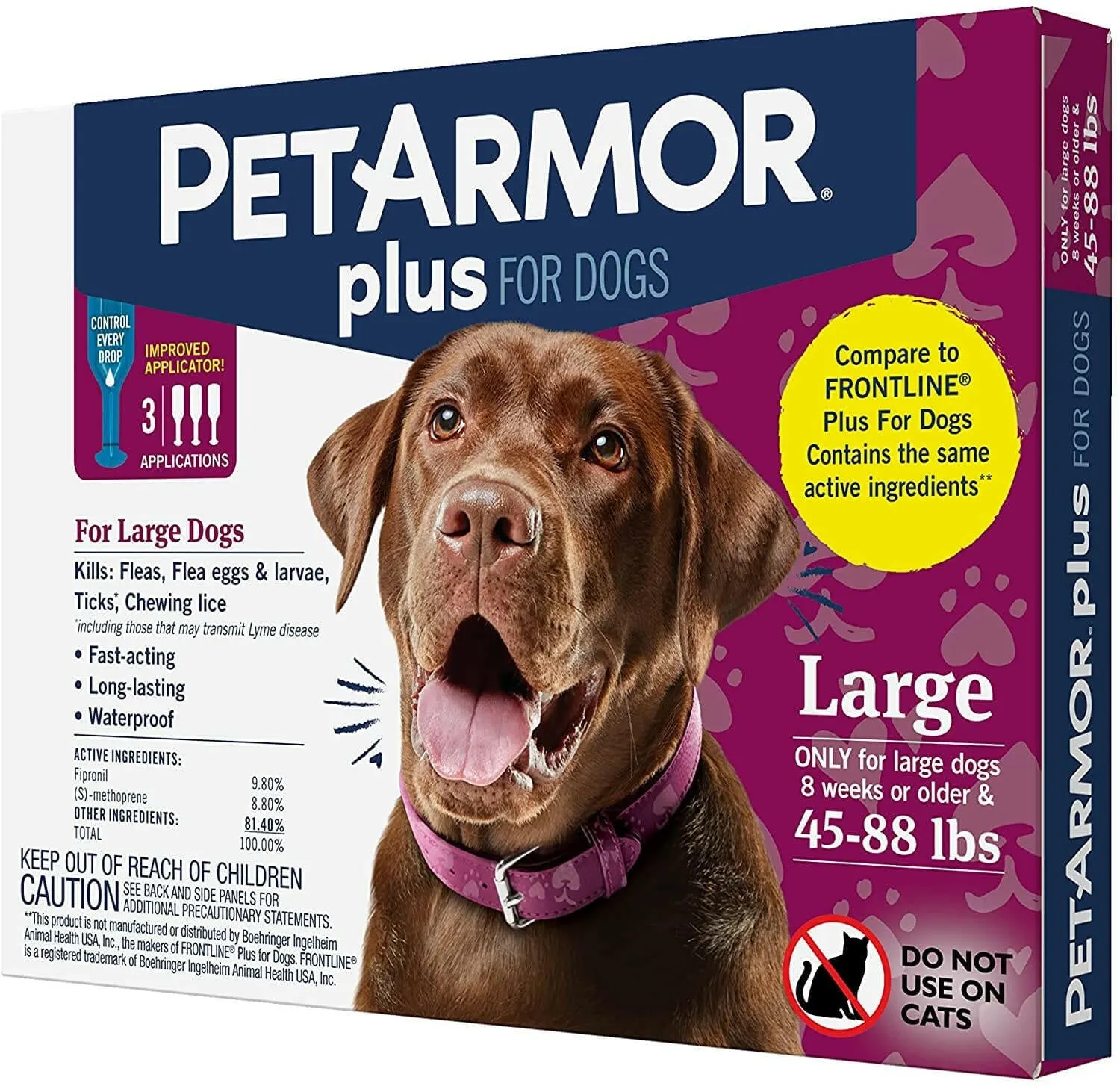 PetArmor Plus Flea &amp; Tick Spot Treatment for Dogs, 45-88 lbs