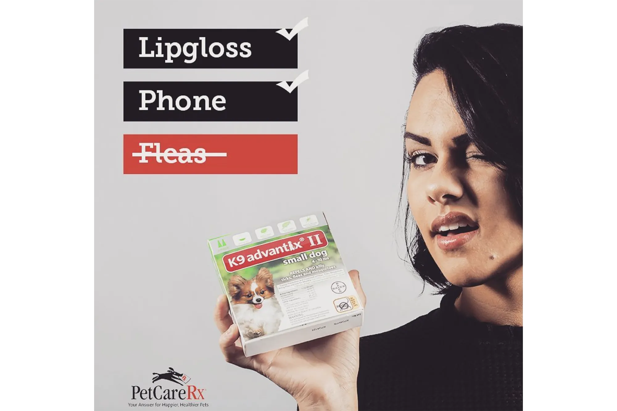 PetCareRx packaging for flea and tick medication for dogs