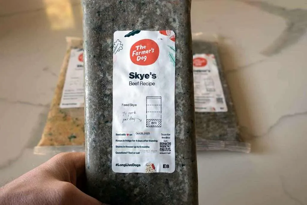 Pre-portioned dog food