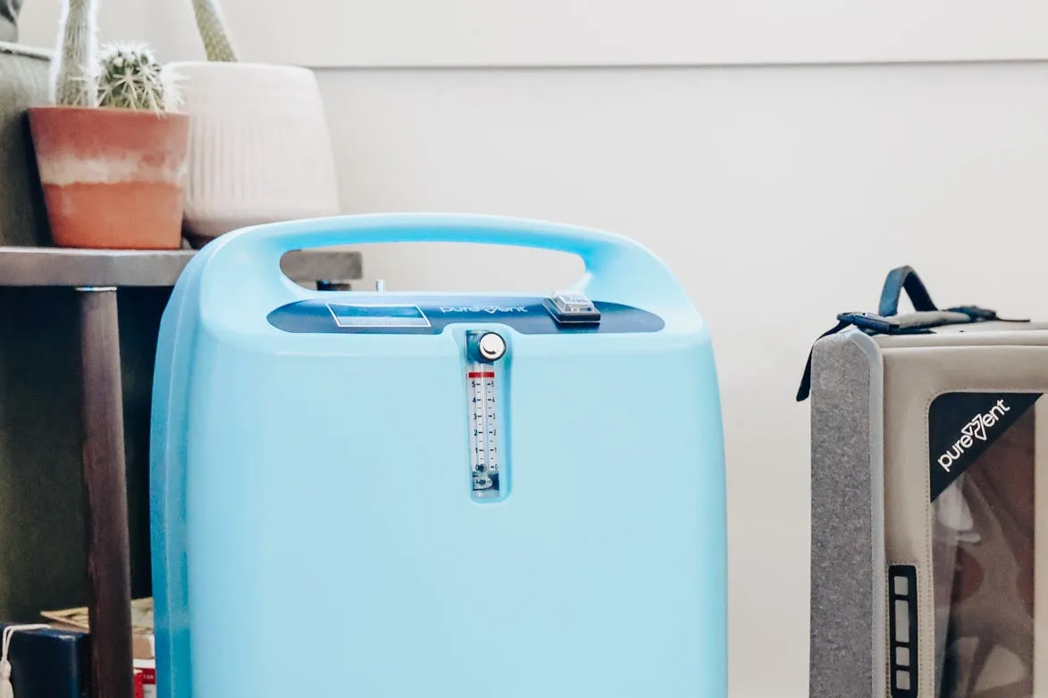 Purevent oxygen concentrator and chamber, part of advanced home remedies for collapsed trachea in dogs