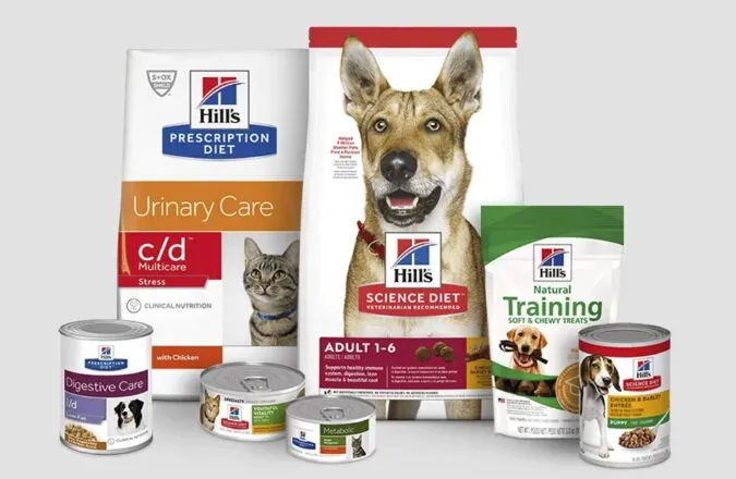 Range of Hill's Science Plan and Prescription Diet dog food products