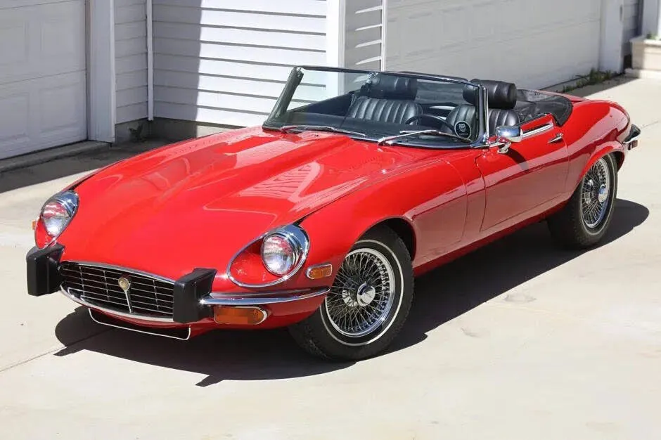 Red 1974 Jaguar E-Type