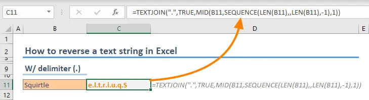 Reversing a text string with delimiters in Excel