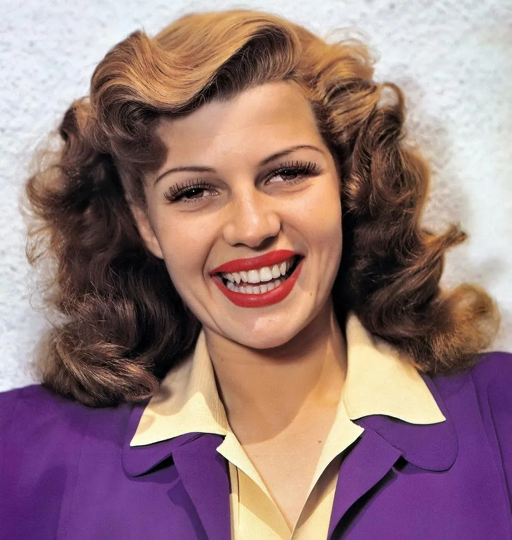 Rita Hayworth with her iconic auburn red hair