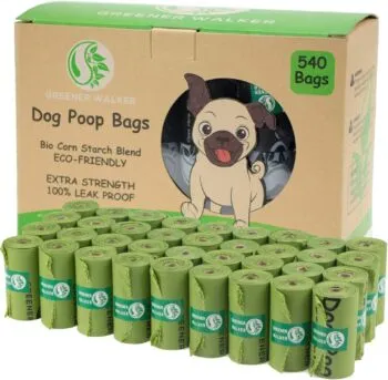 Rolls of eco-friendly dog poop bags