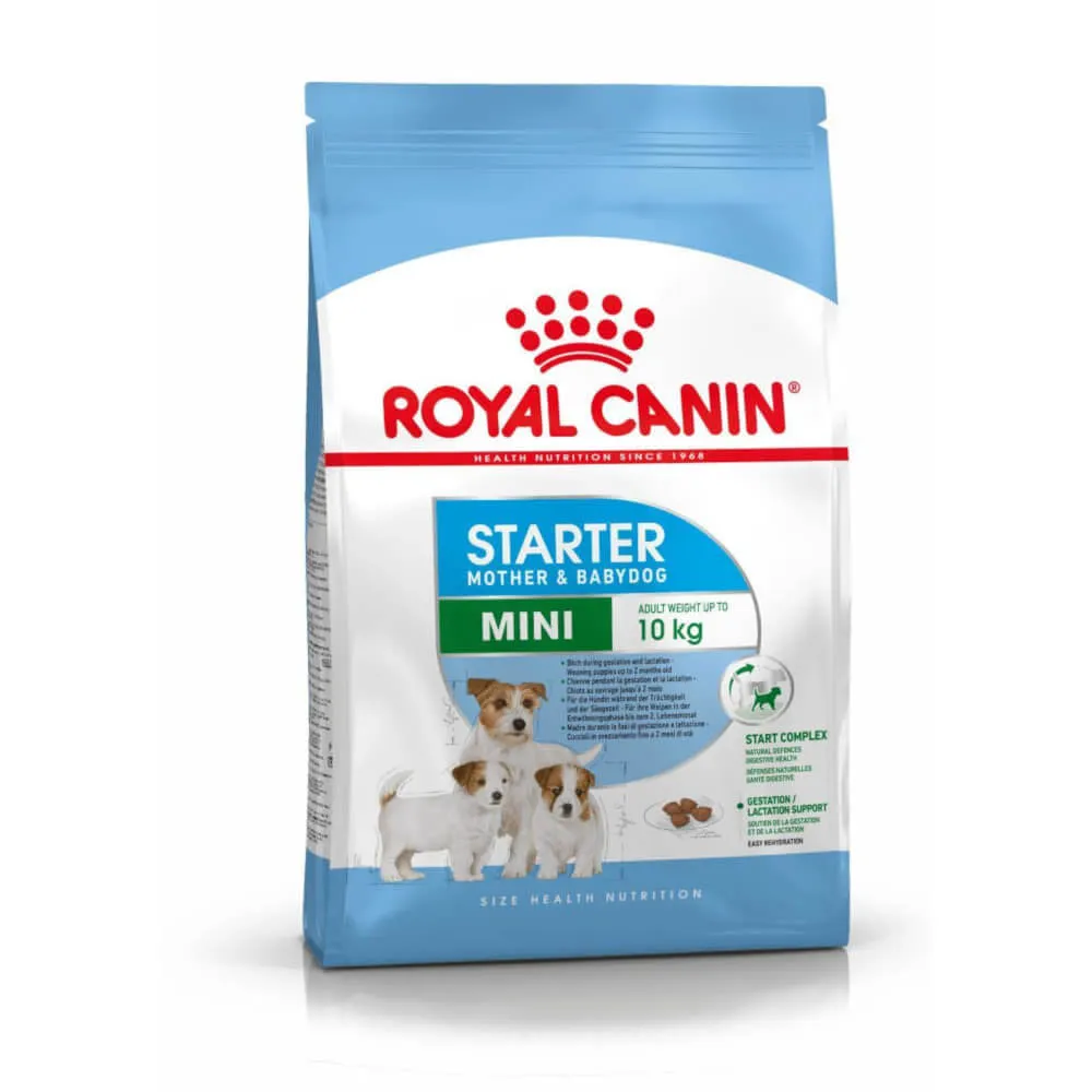 Royal Canin dog food packaging, highlighting a recommended brand for pregnant and nursing dogs
