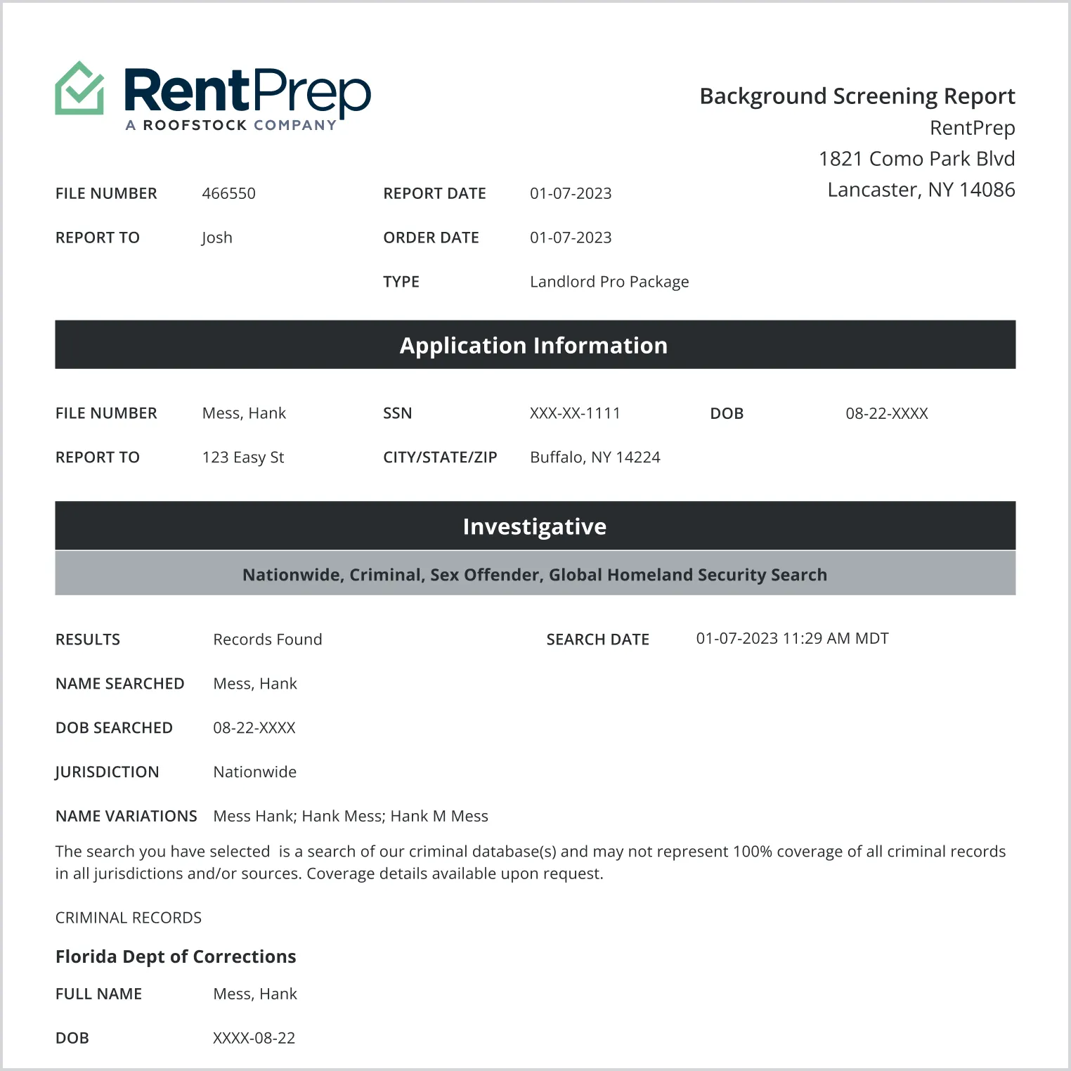 RP background screening