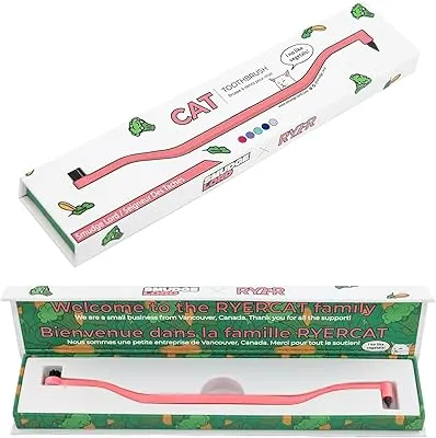 RYERCAT Dual-Sided Cat Toothbrush designed for effective plaque removal and food particle picking