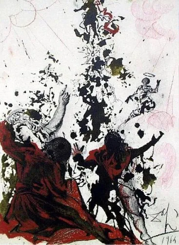 Salvador Dalí's painting "The Transfiguration of Christ" reflecting a mystical concept