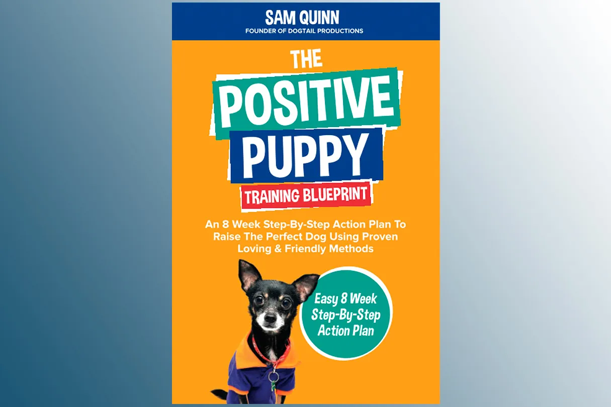 Sam Quinn's 'The Positive Puppy Training Blueprint', a comprehensive UK guide for new puppy owners