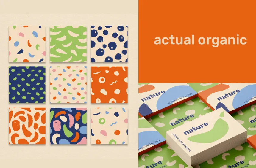 Shape Design Square and Rectangular Colorful Organic Business Cards
