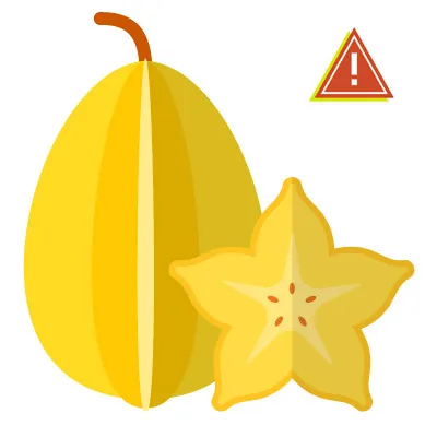 Sliced star fruit on a plate