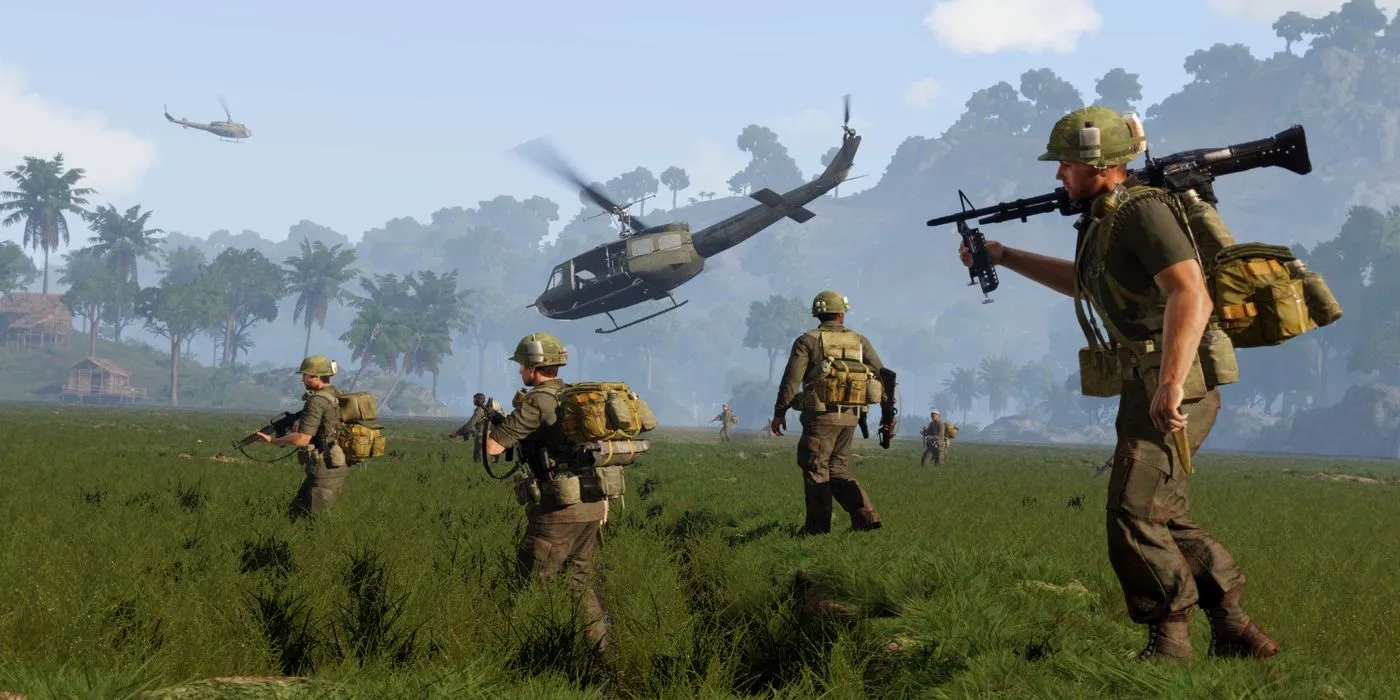 SOG Prairie Fire platoon on patrol in Arma 3