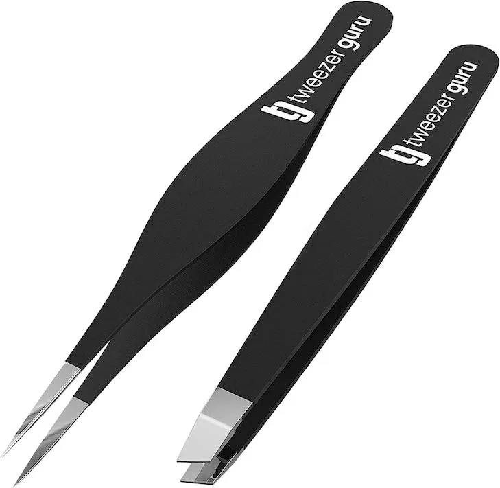 Stainless steel tweezers for precision tasks like splinter or tick removal from pets