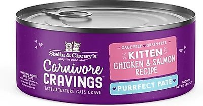 Stella &amp; Chewy’s Carnivore Cravings Purrfect Paté Chicken &amp; Salmon in Broth Kitten Recipe
