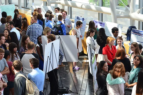 students at a poster session