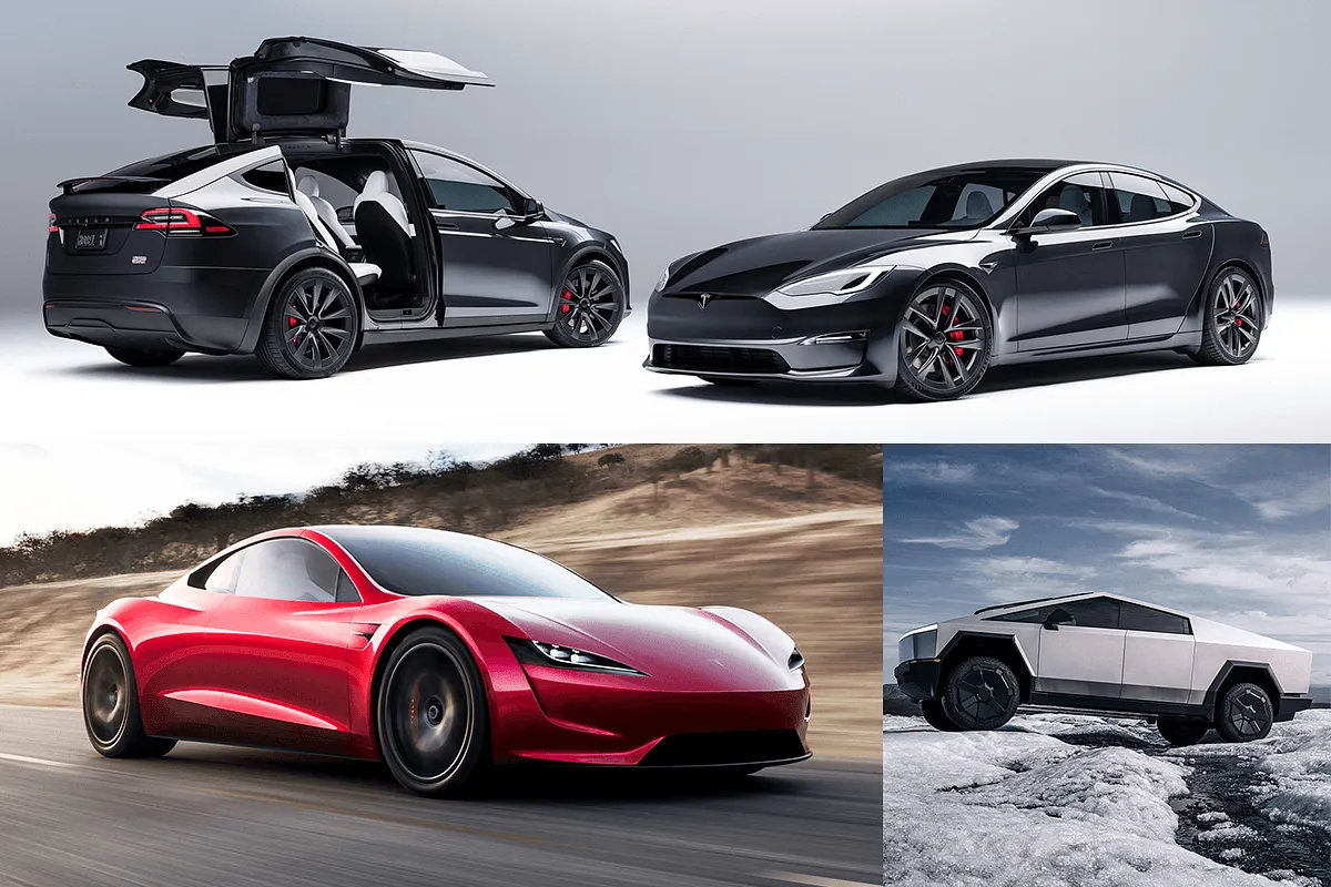 Tesla Model X with falcon-wing doors open
