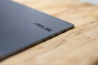 The ASUS ZenScreen MQ16AH portable monitor demonstrating its use with a laptop, expanding screen real estate for designers