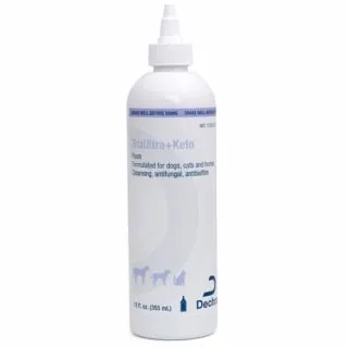 TrizEDTA TrizULTRA+Keto Flush for Dogs bottle, large and white with a blue label