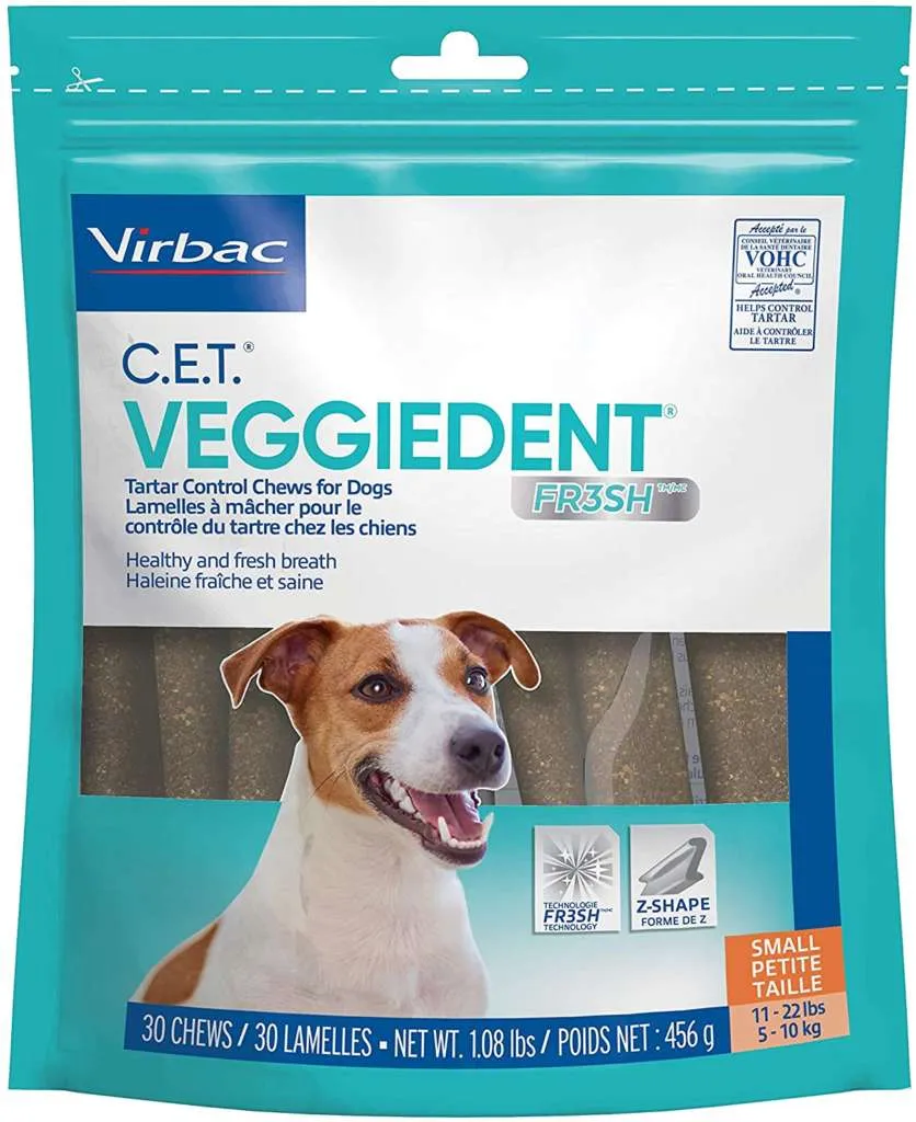 Virbac C.E.T. VEGGIEDENT Z-shaped plant-based dental chews