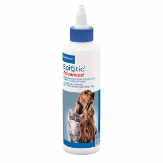 Virbac Epi-Otic Advanced Ear Cleanser in a white bottle with a green label