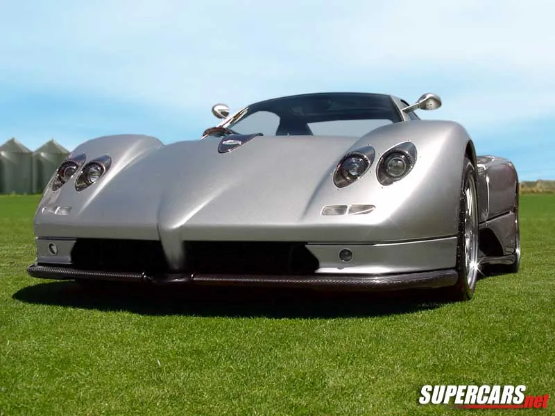 1999 Pagani Zonda C12-S front view showcasing aerodynamic chin spoiler