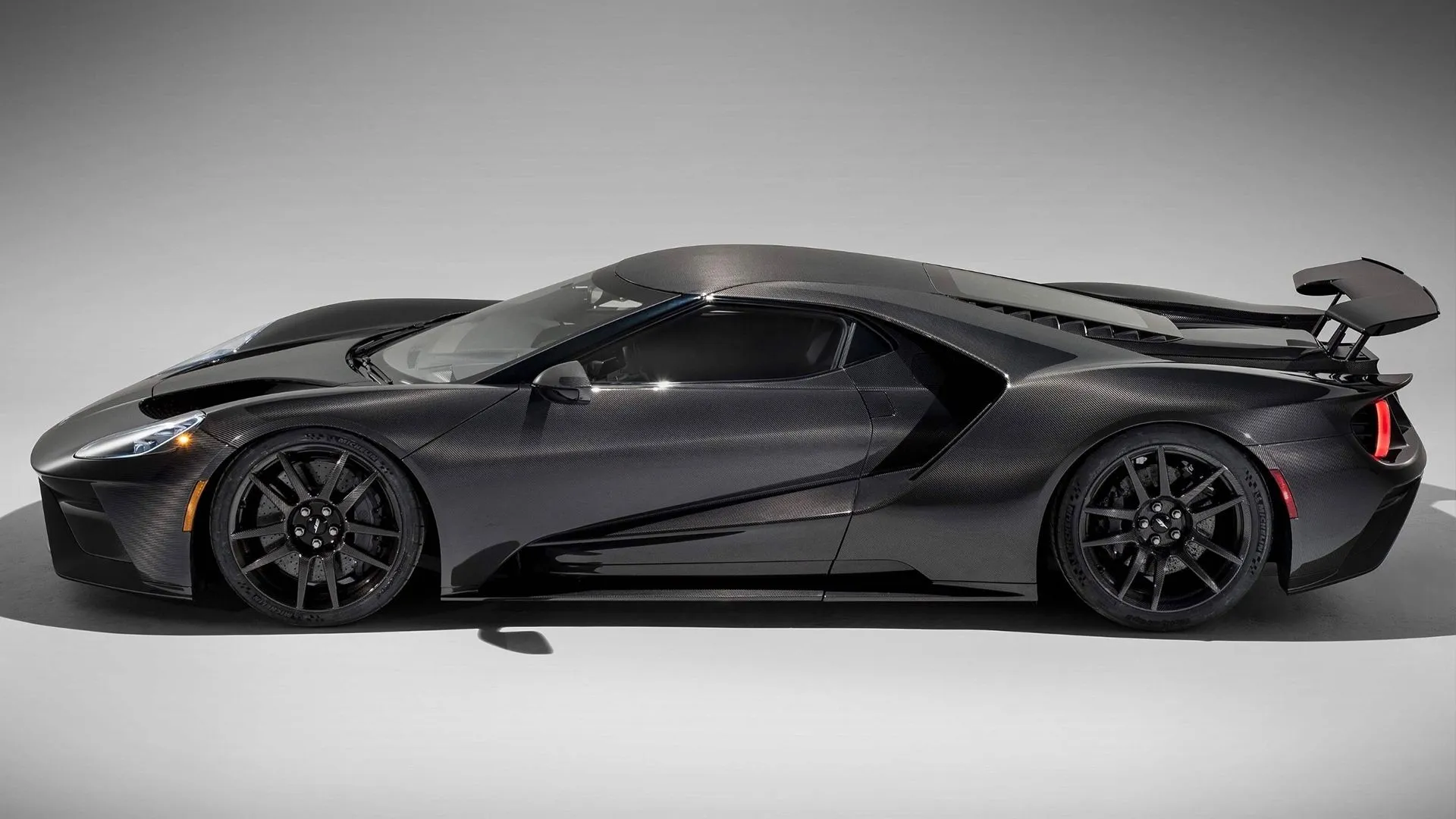 2022 Ford GT Black Side profile showcasing its aerodynamic design