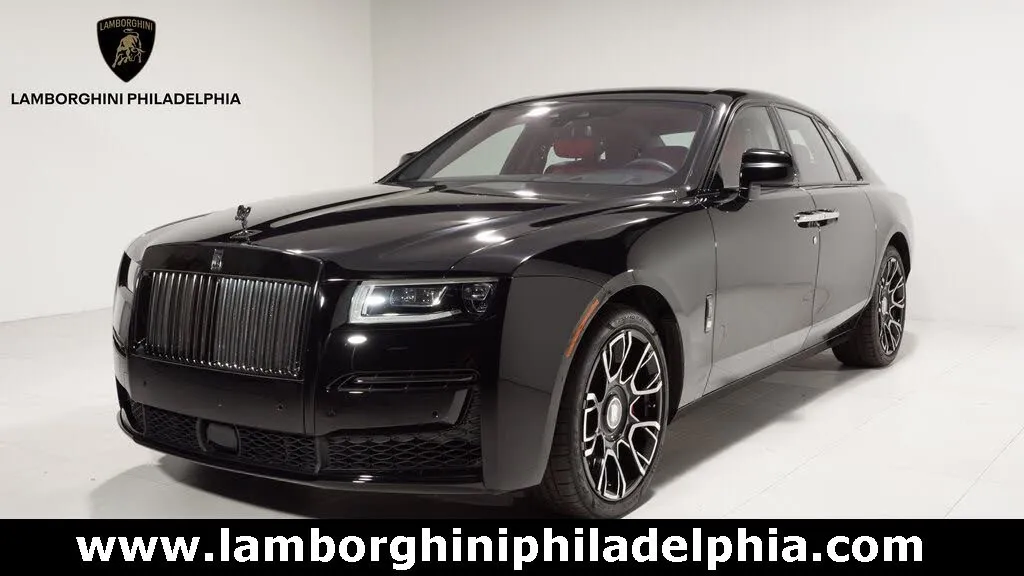 2023 Rolls-Royce Ghost Black Badge interior showcasing Technical Fibre accents and black leather