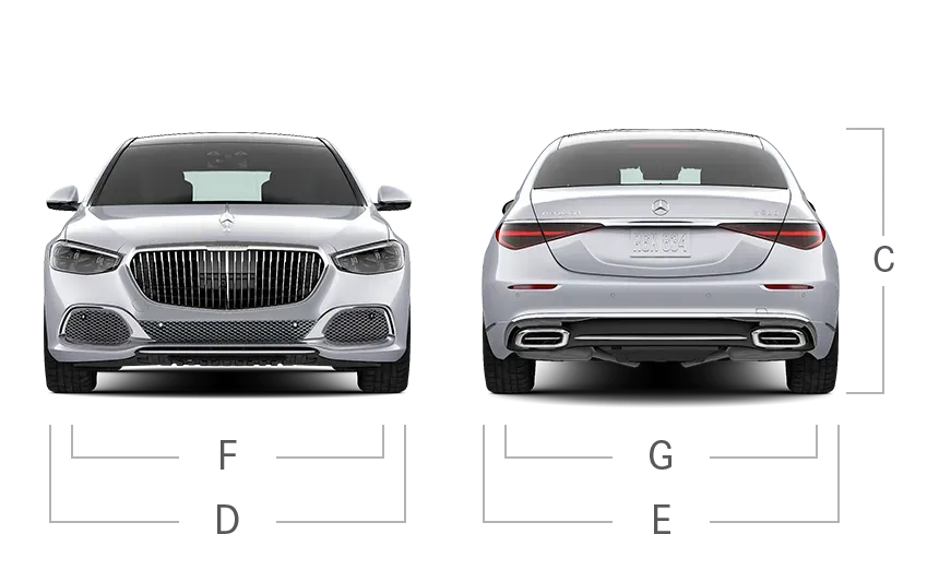 2026 Mercedes-Maybach S 680 Sedan Front and Rear Exterior View