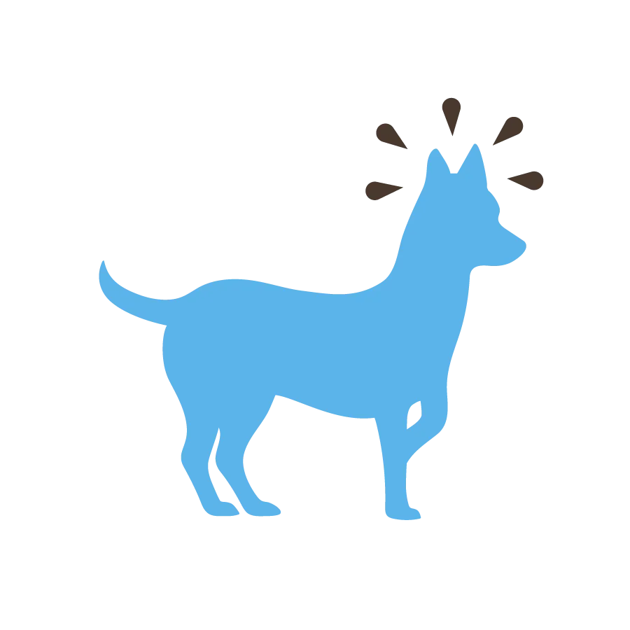 A blue dog icon representing support for an active mind