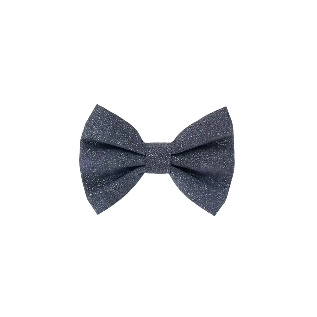 A blue sparkle dog bow tie, shimmering with glitter.